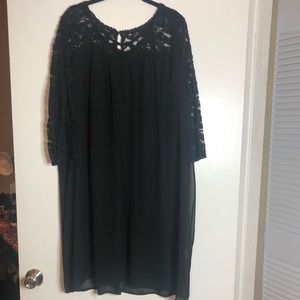 Black Lace top Chiffon dress
